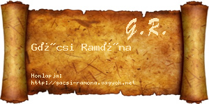 Gácsi Ramóna névjegykártya